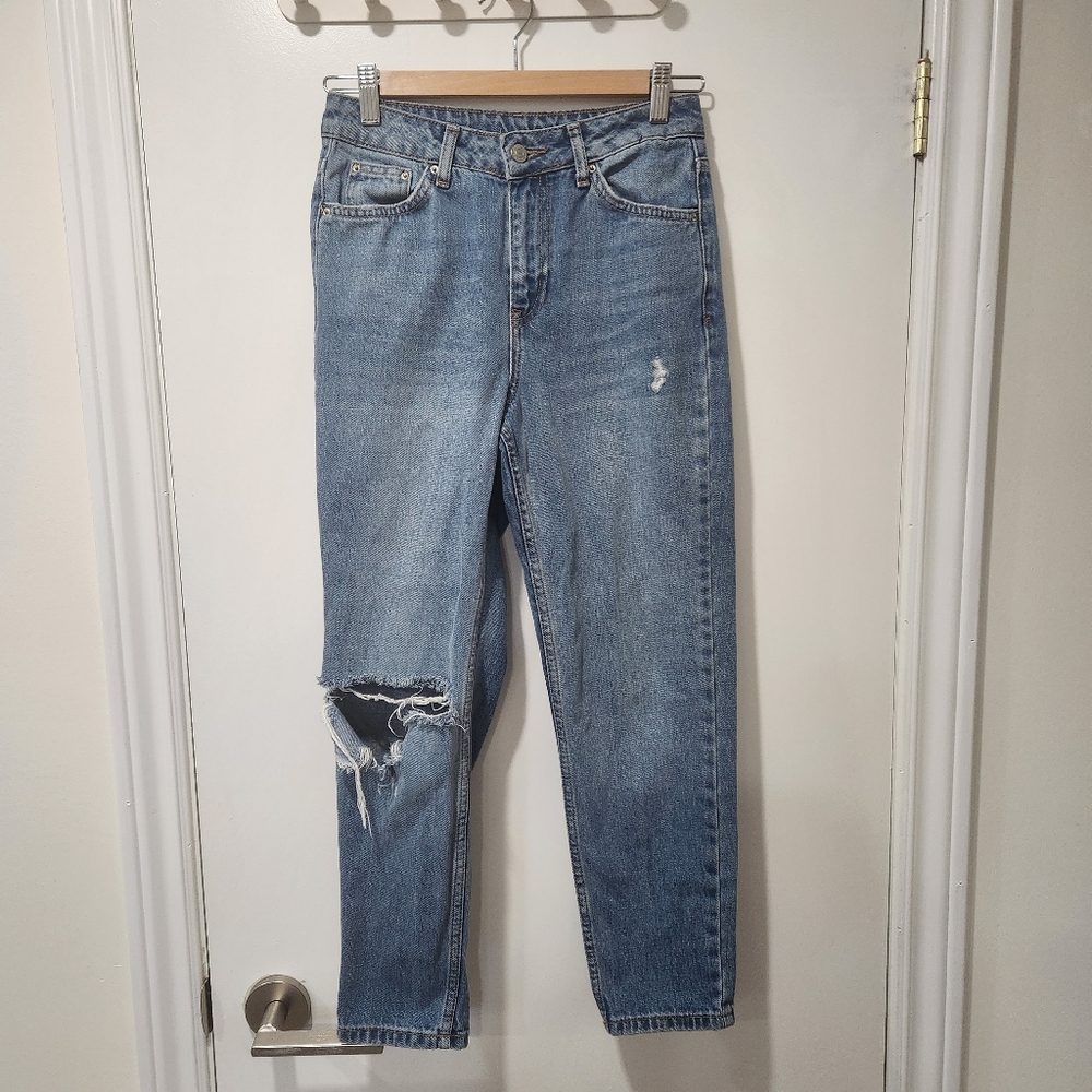 Top Shop Light Wash Mom Jeans Size 26